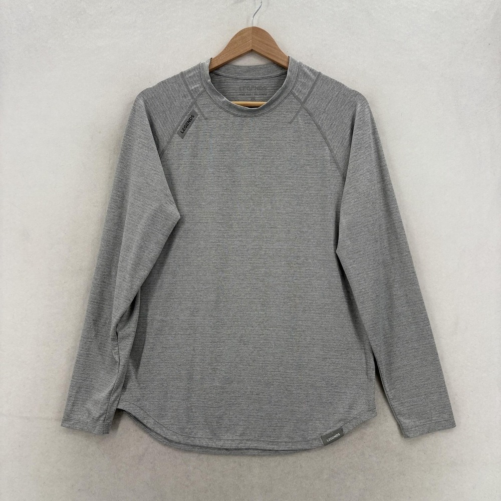 Legends Enzo Long Sleeve Tee Shirt Mens Medium Gray Long Sleeve Lightweight Gym